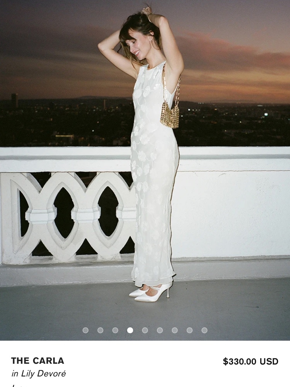 Realisation Par The Carla Lily Devore White Floral Slip Dress